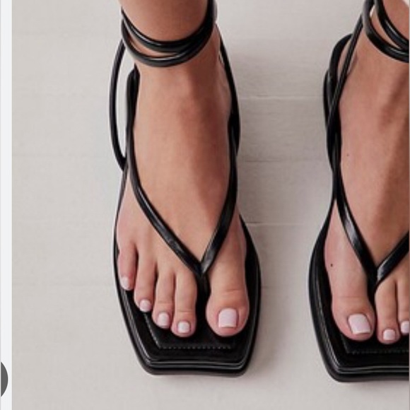 *SOLD* Free People Jeffrey Campbell Sun Kissed Sandals Flatform Wrap Black - Picture 2 of 2